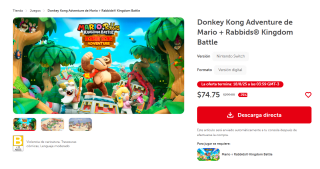 Donkey Kong Adventure de Mario + Rabbids Kingdom Battle por $75 | Nintendo
