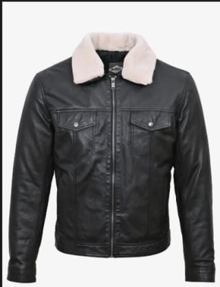 Veste en cuir Lee Cooper noir à 135€