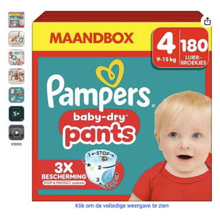 50% + 10 euro EXTRA korting op Pampers Luierbroekjes