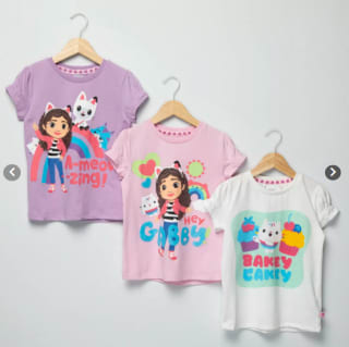 Pack 3 Poleras Algodón Niña Gabbys Dollhouse por solo $11.990 en Falabella