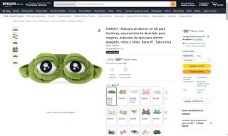Máscara de Dormir HXINFU 3D Rana por $88 | Oferta Amazon