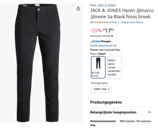 Jack & Jones herenchino voor €17,83 bij Amazon