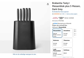 Brabantia Tasty+ 5-delig Donkergrijs voor €39,59 bij Amazon