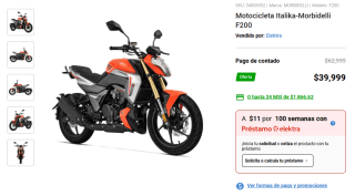 Motocicleta Italika-Morbidelli F200 por $39,999 | Oferta Elektra