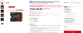 CUSU SSD 2230 1TB NVMe por $1,440 | AliExpress