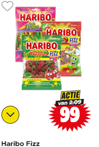 Alle Haribo Fizz voor €0.98 bij Dirk
