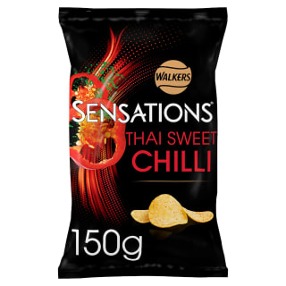 Walkers Sensations Crisps 150g - Thai Sweet Chilli, Chicken & Thyme, Vinegar & Carame