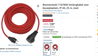 Brennenstuhl verlengkabel voor bouwplaatsen, IP 44, 25 m, voor €29,69 bij Amazon