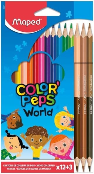 Maped Pinturas de Madera Lápices World 12 Pinturas + 3 Lápices Dúo por 1.90€