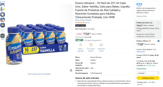 Ensure Advance 16 Pack 237ml Vainilla por $759 | Amazon