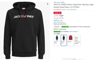 JACK & JONES heren hoodie voor €13,58 bij Amazon