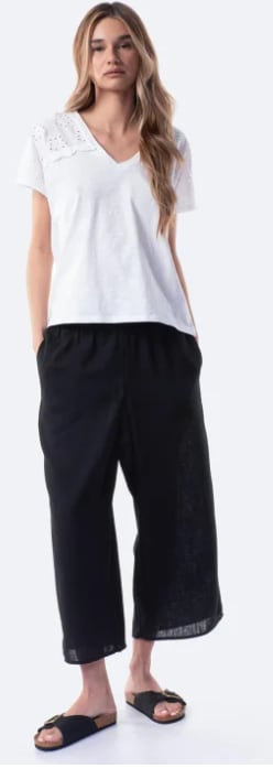 Pantalón largo rústico de mujer TEX colr negro por 5.99€