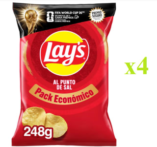 4 Bolsas de Lay's al punto de sal 248 g por 5.22€