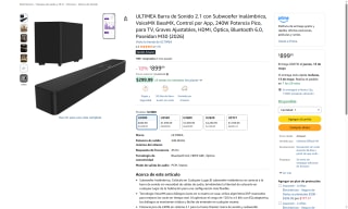 Barra Sonido ULTIMEA por $900 | Oferta Amazon