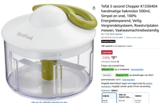 Tefal hakmolen voor €9,50 bij Amazon