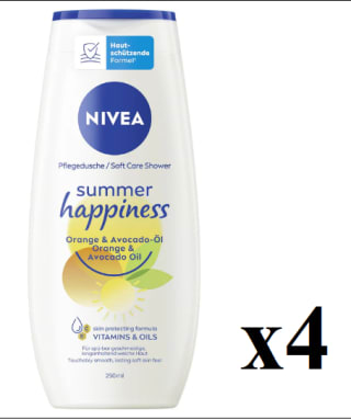 4 x NIVEA Summer Happiness Gel de ducha con aceite de aguacate y azahar 250 ml a 7.9€