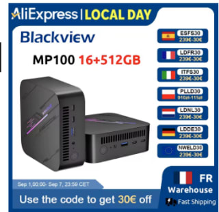 Blackview MP100 mini-pc voor €268,25 bij AliExpress