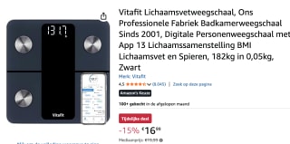 Vitafit Lichaamsvetweegschaal voor €16,99 bij Amazon