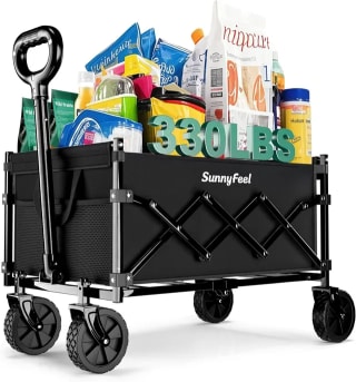 SUNNYFEEL Heavy Duty Festival Trolley Collapsible Outdoor Utility Cart 110L Foldable