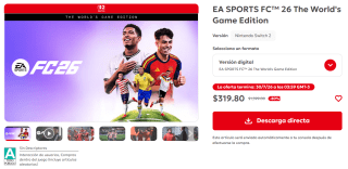 EA Sports FC 26 The World's Game Edition por $320 | Nintendo eShop