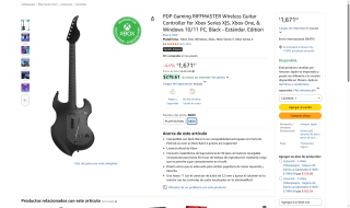 PDP Gaming RIFFMASTER Wireless Guitar Controller por $1,671 | Amazon