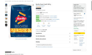 Pasta Barilla Fusilli 500g por $15 | Oferta Amazon