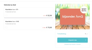 100 euro FONQ tegoed voor 75 euro