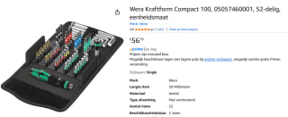 Wera 52-delige Kraftform Kompakt voor €56,70 bij Amazon