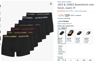 JACK & JONES boxershort JACBASIC (set van 7) voor €23,90 bij Amazon