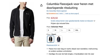 Columbia - Fast Trek Light Full Zip Fleece - Fleecevest voor €29,50 bij Amazon