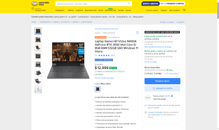 HP Victus i5-13420H 512GB RTX 3050 por $8,624 | Mercado Libre (Santander 3 MSI)