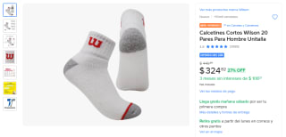 Calcetines Wilson 20 Pares por $325 | Mercado Libre