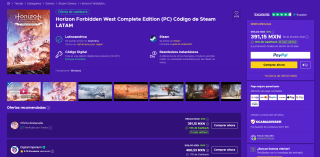 Horizon Forbidden West Complete Edition (PC) por $353 en Eneba