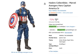 Marvel Captain America, actiefiguur voor €5,98 bij Amazon