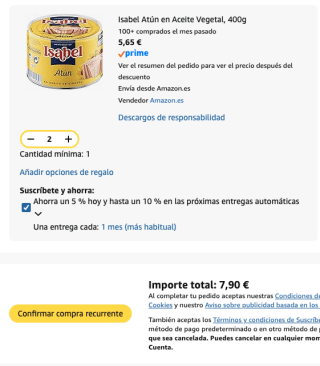 2 latas Isabel Atún en Aceite Vegetal, 400g por 7.90€