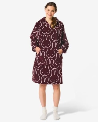 nijntje damesnachthemd fleece bordeauxrood voor €12 bij de Hema