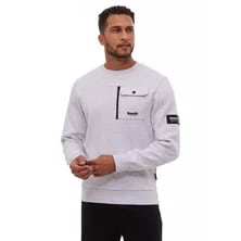 Bench Mens Rissio Designer Pocket Sweatshirt + Free Delivery using Code
