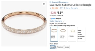 Swarovski Sublima armband roségoudkleurig voor €85,83 bij Amazon