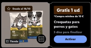Gratis Peluche o Croquetas para perros o gatos en Lidl Plus (mínimo compra 10€)