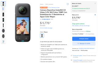 Cámara 5.7K 360 72MP Insta360 por $5,809 | Oferta Mercado Libre