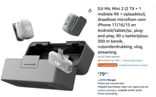 DJI Mic Mini 2 (2 TX + 1 mobiele RX + oplaadcase) voor €79 bij amazon