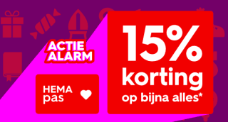 15% korting op (bijna) alles met je Hema pas