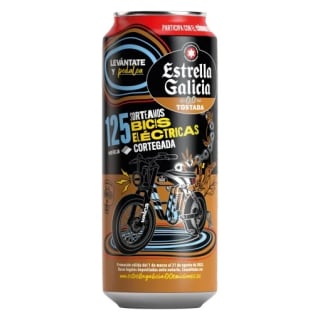 Cerveza tostada Estrella Galicia 0.0 alcohol lata 33 cl. por 0,24€