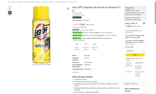 Easy Off Limpiador de Hornos 411g por $174 | Oferta Amazon