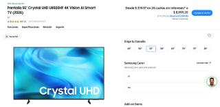 Televisor Samsung 55" 4K por $5,591 | Banamex MSI