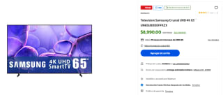 Smart TV Samsung 4K UHD 65" por $8,990 | Walmart