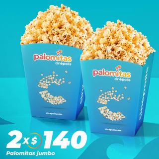 2 Palomitas Jumbo por $140 en Cinépolis