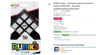 Rubik's Cube - 3x3-kubus voor €6,94 met Amazon prime
