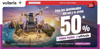 Hasta 50% de Rebaja en Vuelos + Triple Puntos + 20% Extra para Miembros | Volaris