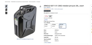 Metalen jerrycan 20L voor €28,42